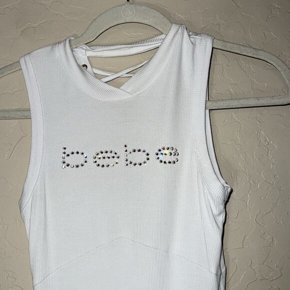 Y2K Bebe rhinestone tank top going out tops set of 2 - Picture 3 of 12